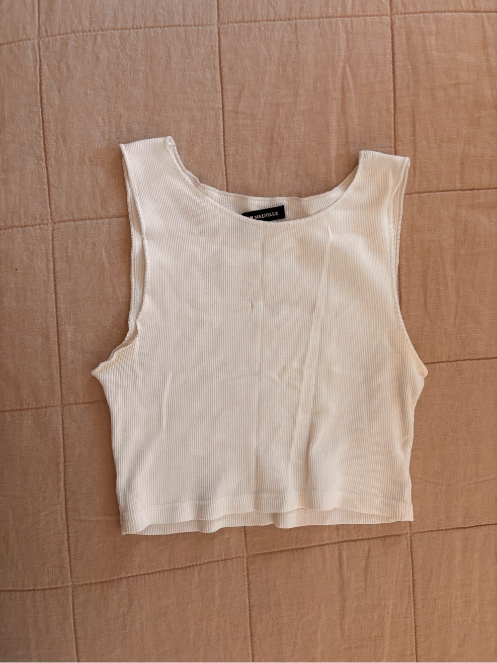 Brandy Melville Ribbed Crop Tank in Cream